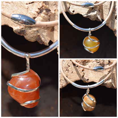 Wire Wrap Nugget Wrapped Necklace (N128,N129,N130)