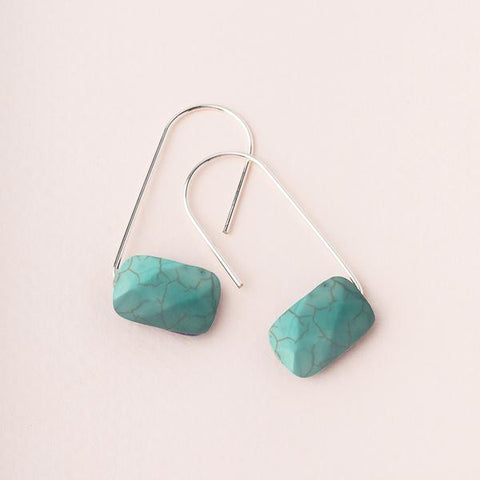 Floating Stone Earring - Turquoise/Silver (EF003)