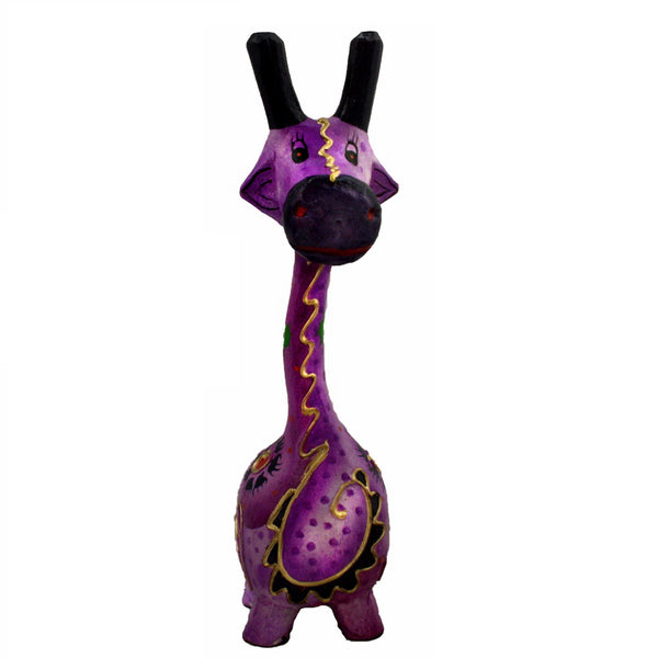 Wooden Giraffe Figurines-Purple