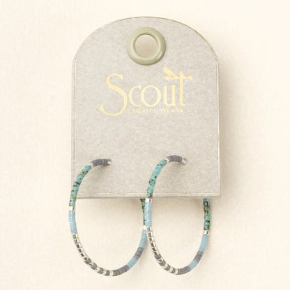 Chromacolor Miyuki Small Hoop - Turquoise Multi/Silver (MS001)