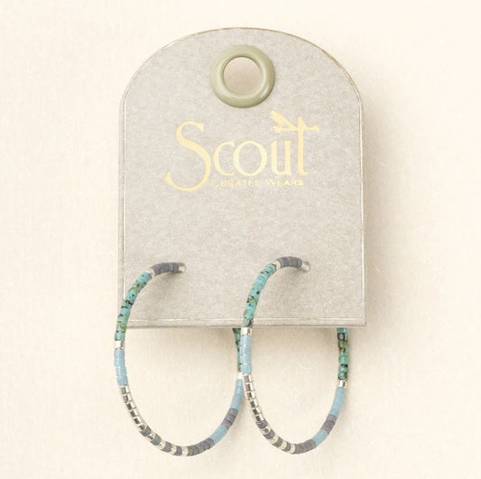 Chromacolor Miyuki Small Hoop - Turquoise Multi/Silver (MS001)