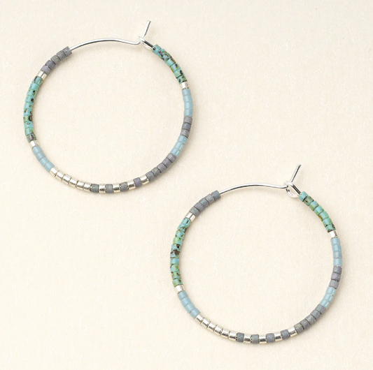 Chromacolor Miyuki Small Hoop - Turquoise Multi/Silver (MS001)