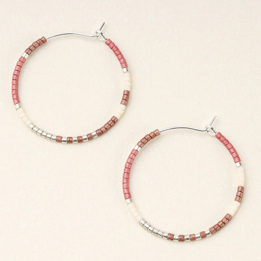 Chromacolor Miyuki Small Hoop - Blush Multi/Silver (MS002)