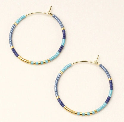 Chromacolor Miyuki Small Hoop - Cobalt Multi/Gold (MS004)
