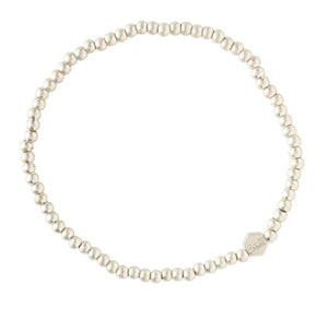 Mini Metal Stacking Bracelet - Silver Ball Beads (SR004)