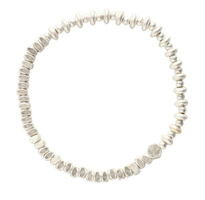 Mini Metal Stacking Bracelet - Silver Mixed Beads (SR006)