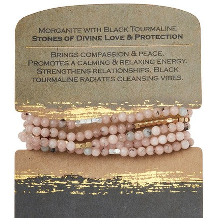 Morganite/Black Tourmaline - Stones of Divine Love & Protection (SW044)