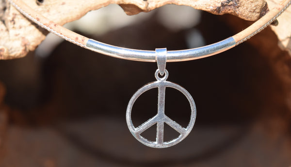 Sterling Silver Peace Necklace (N125)