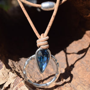 Swarovski Denim Blue Crystal Necklace (N126)