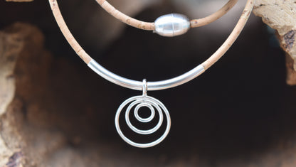 Spiral Silver Peace Necklace (N127)