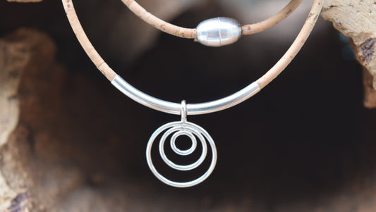 Spiral Silver Peace Necklace (N127)