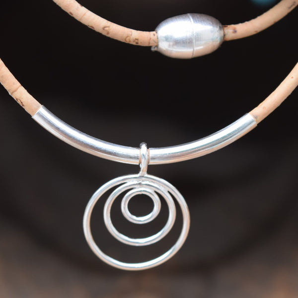 Spiral Silver Peace Necklace (N127)
