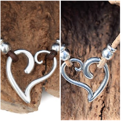 Silver Plated Zinc Heart Necklace (N52)