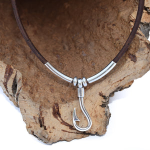 Silver Fish Hook Necklace (N53C) – Naturally Inspired Orlando