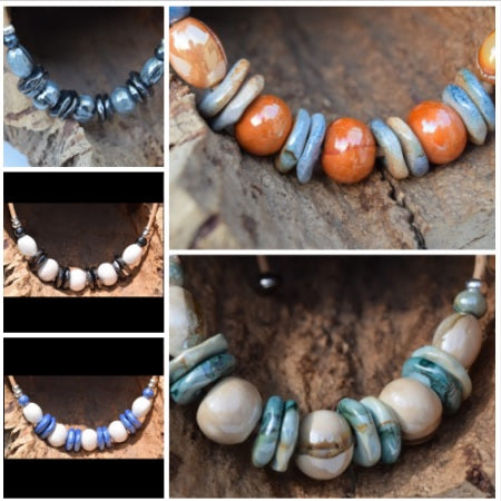 Ceramic Beaded Necklace (N72)