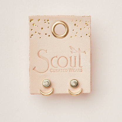 Stone Moon Phase Ear Jacket - Pyrite | Gold (EU002)