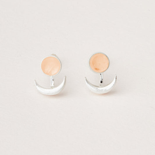 Stone Moon Phase Ear Jacket - Sunstone | Silver (EU006)