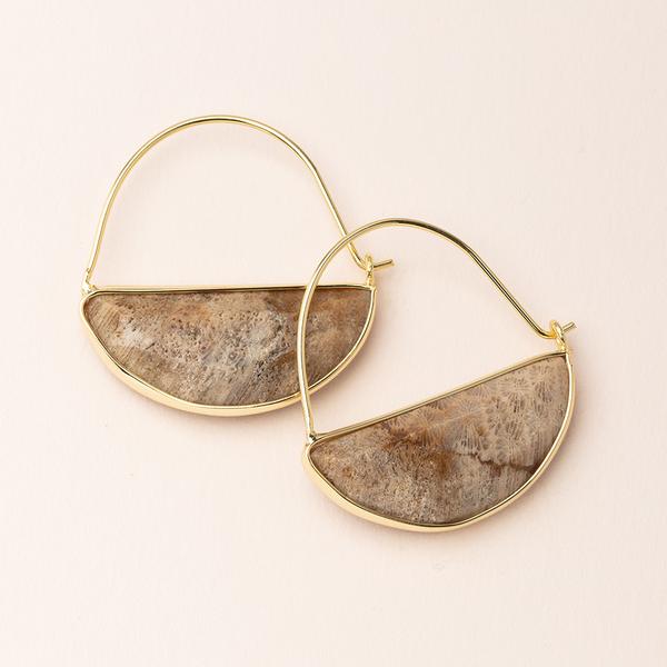 Stone Prism Hoop - Fossil Coral/Gold (EP014)