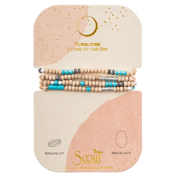 Wood, Stone & Metal Wrap - Turquoise/Silver (WB001)