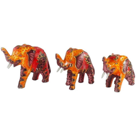 Wooden Elephant Figurines