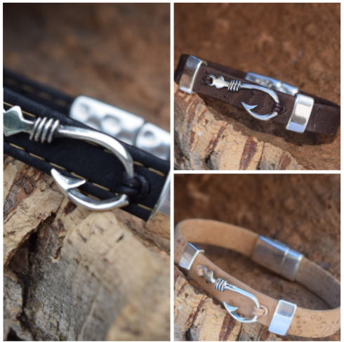 Fishhook Cork Bracelet (B69)