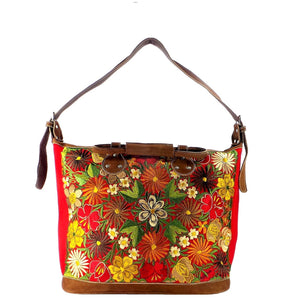 Red Embroidered Tote (AP26)