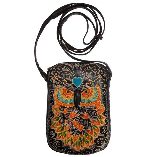 Blue Heart Owl Cross-body Purse (AY25)