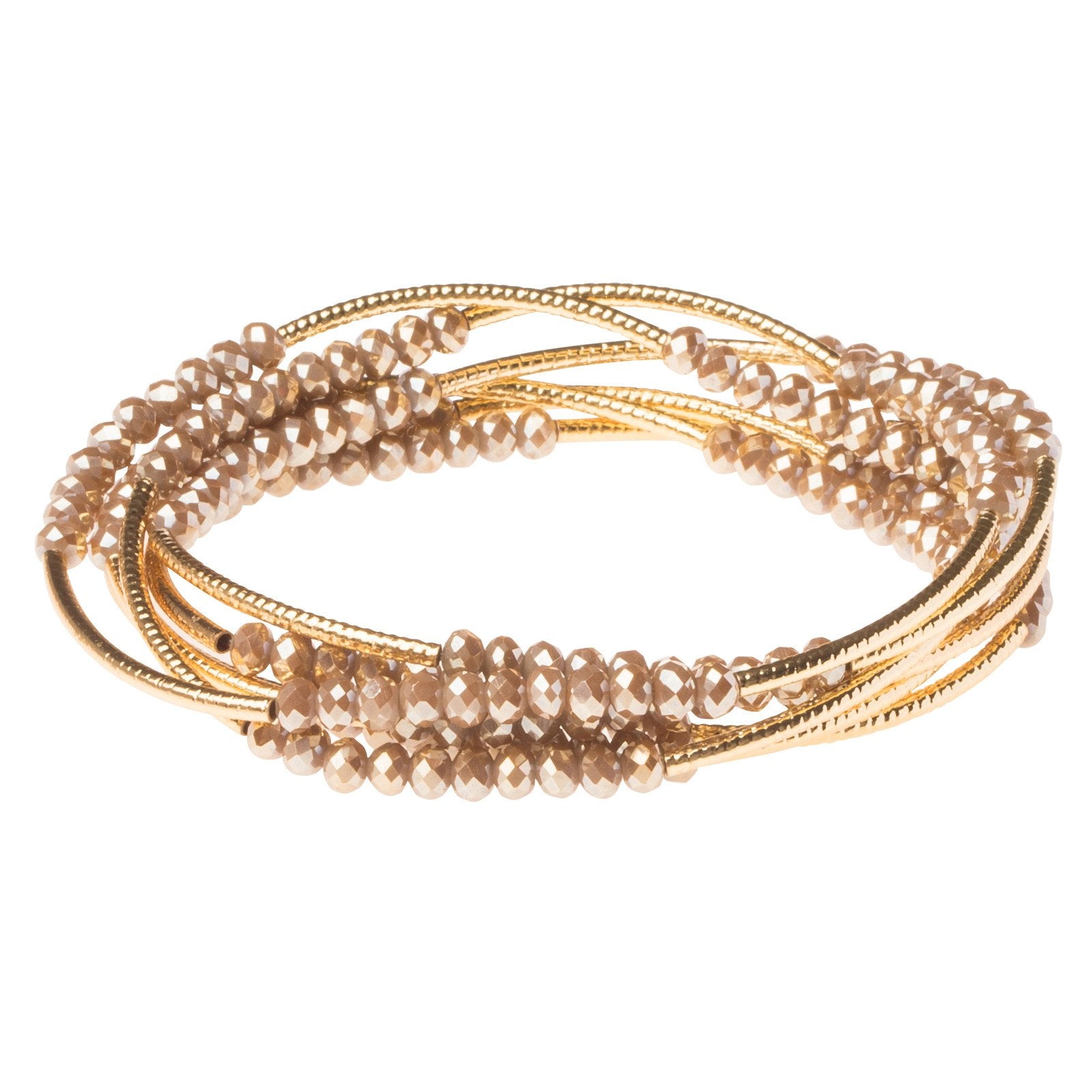 Oyster/Gold Crystal Wrap (BR031)