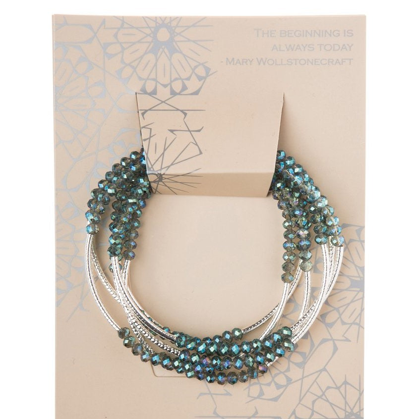 Seabreeze/Silver Crystal Wrap (BR037)