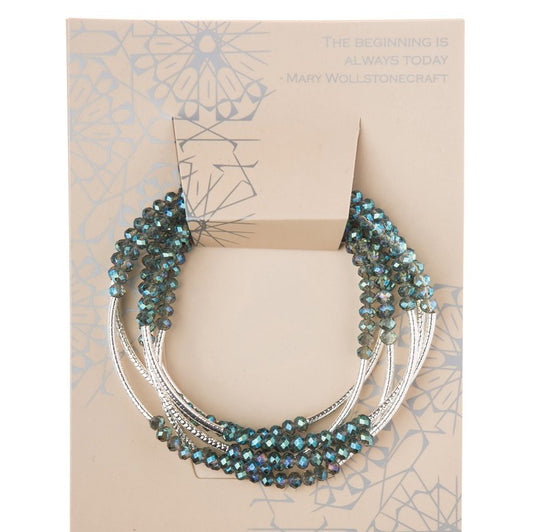 Seabreeze/Silver Crystal Wrap (BR037)