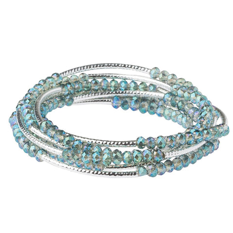 Seabreeze/Silver Crystal Wrap (BR037)